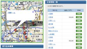 位置座標を地図サービスを利用してウェブサイトに公開する場合の例