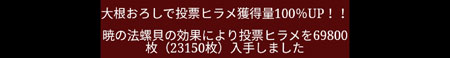 大殿攻撃時の投票ヒラメの獲得数
