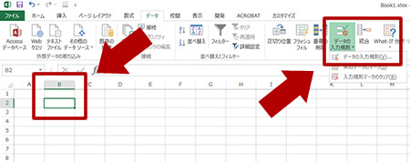 データの入力規則を選択