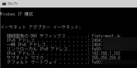 IP アドレスが変更されていることを確認する