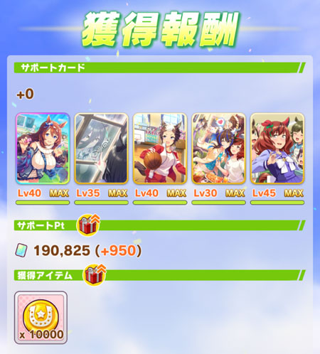 ファン数をレジェンドにした場合のマニー獲得数