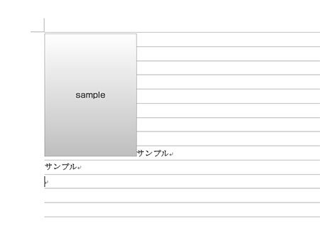 Word に画像を挿入した後の状態