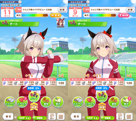 パワーのトレーニングでのやる気の上昇値の違い